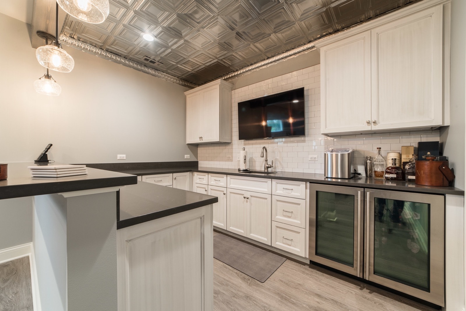 Synergy Builders basement remodel wine cellar