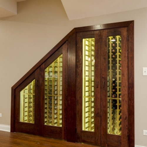 Elmhurst basement wine cellar